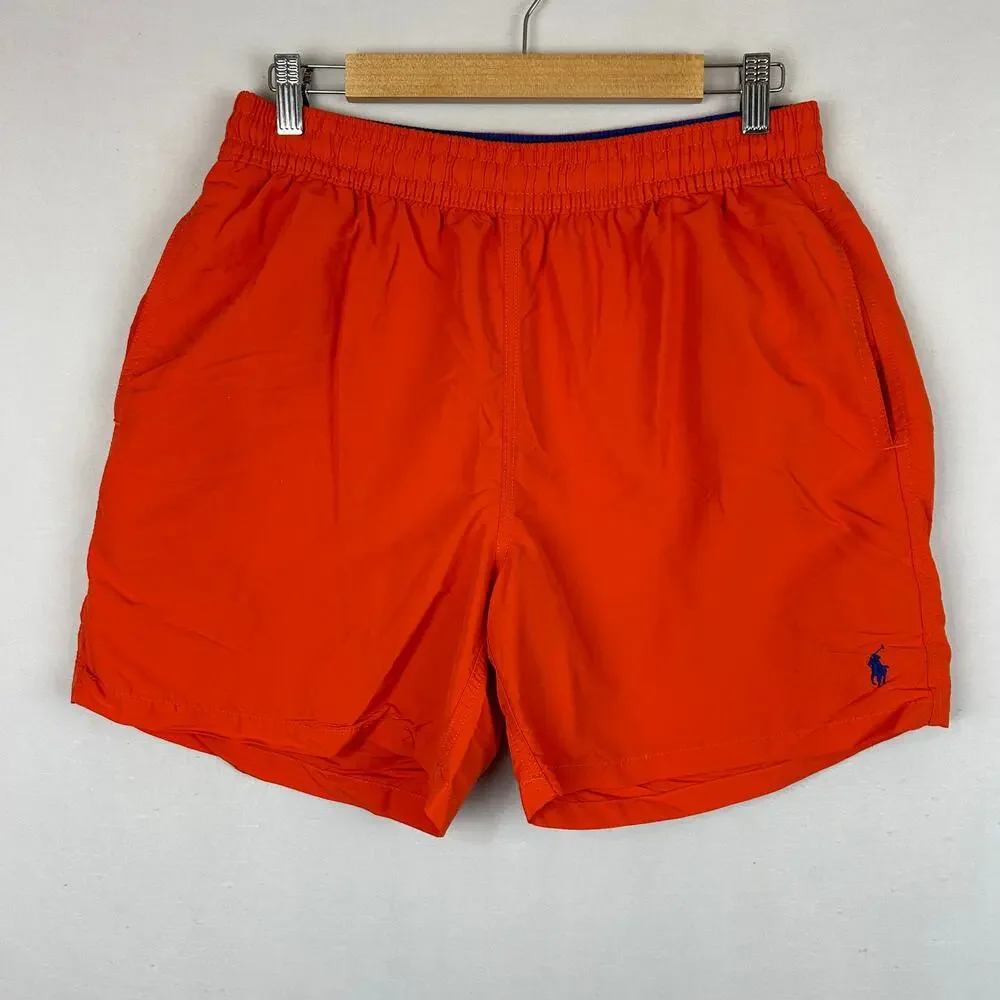 Polo Ralph Lauren Traveller Vintage Orange Nylon Swim Trunks Men's Size L